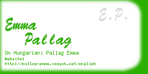 emma pallag business card